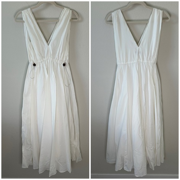 STAUD Waterfall Maxi White Dress SZ M - Picture 2 of 7